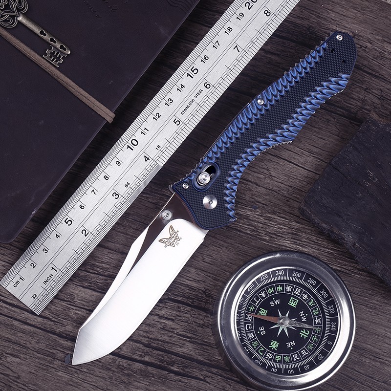 Blue Axle Lock Heavy High Quality Pocket Knife Outdoor Hunter Folder Knives Big