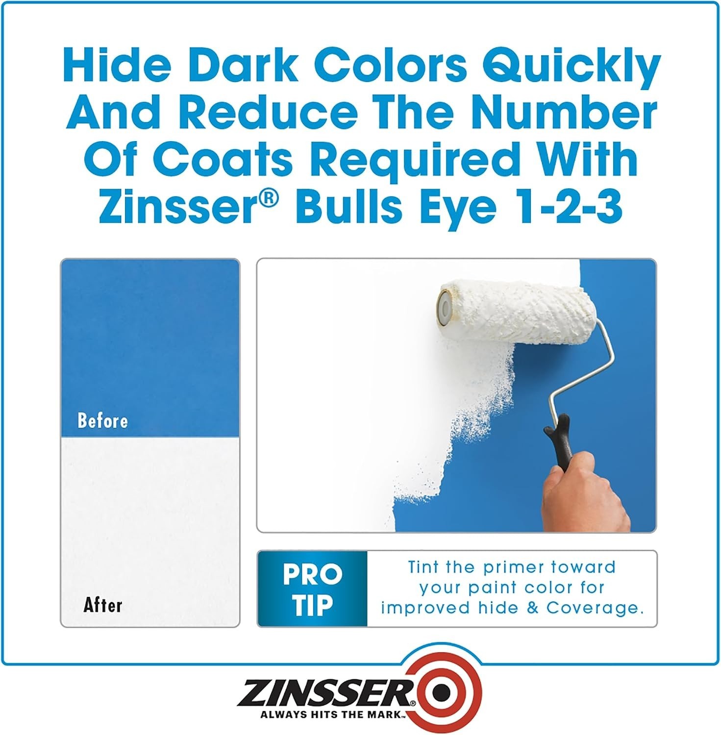 Versatile Water-Based Primer & Sealer - Bulls Eye 1-2-3, Stain Blocking, White