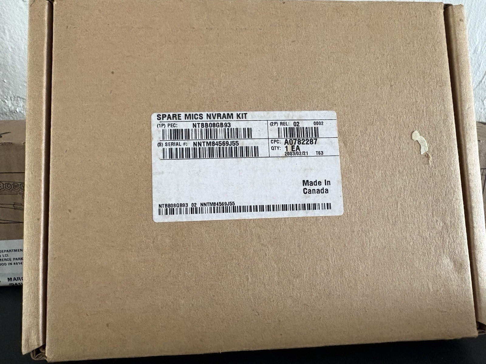 Nortel Norstar Spare MICS NVRAM Kit NTBB08GB93 A0782287