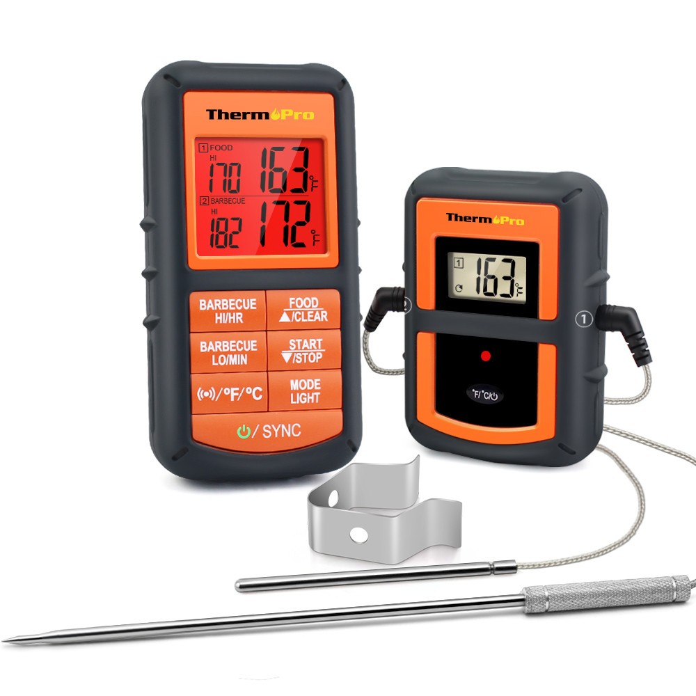 TempPro TP-08S Wireless Meat Thermometer Long Range Dual Probe Backlit Display