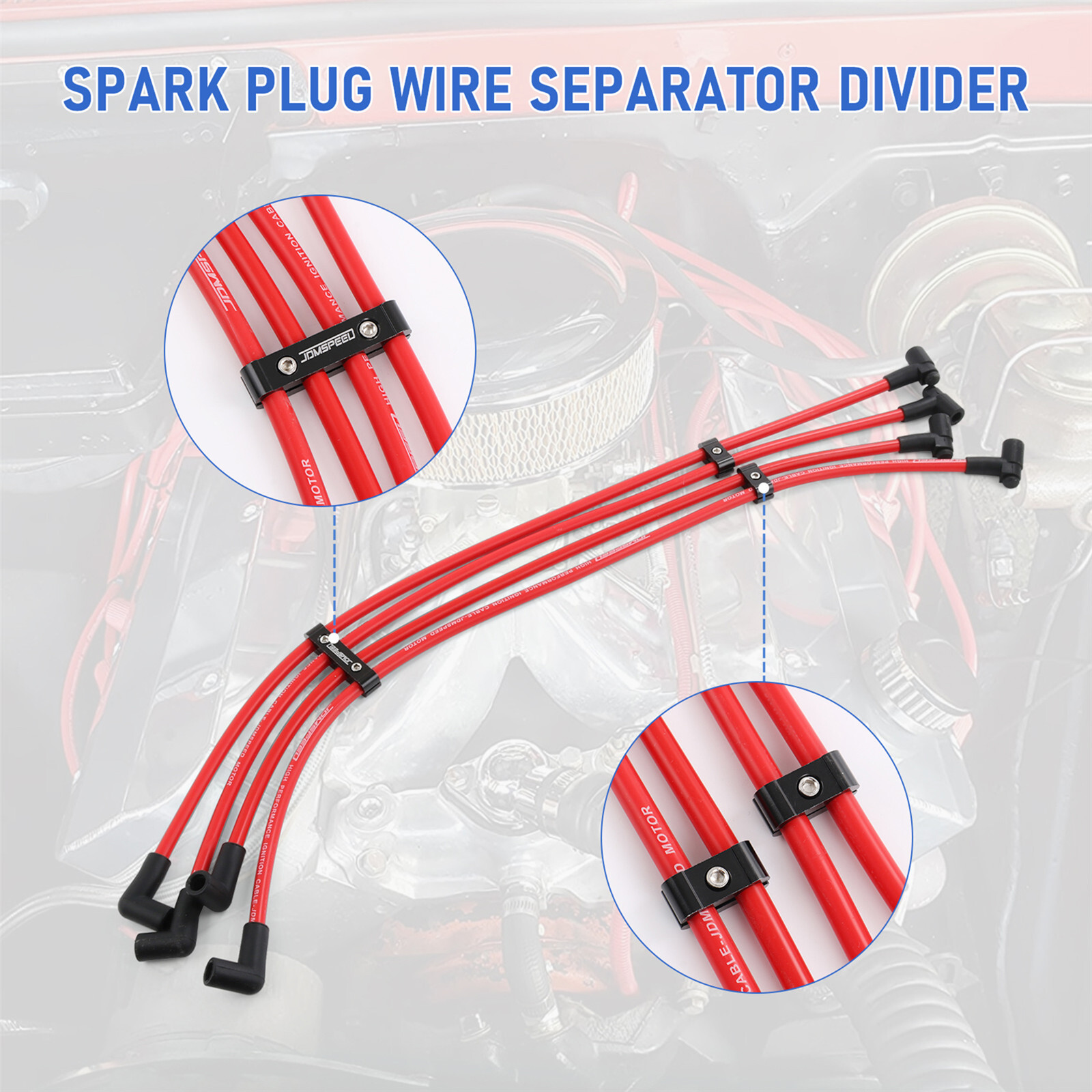 Black Aluminum Wire Separator Spark Plug Electrical Wire Divider For 8 9 10mm
