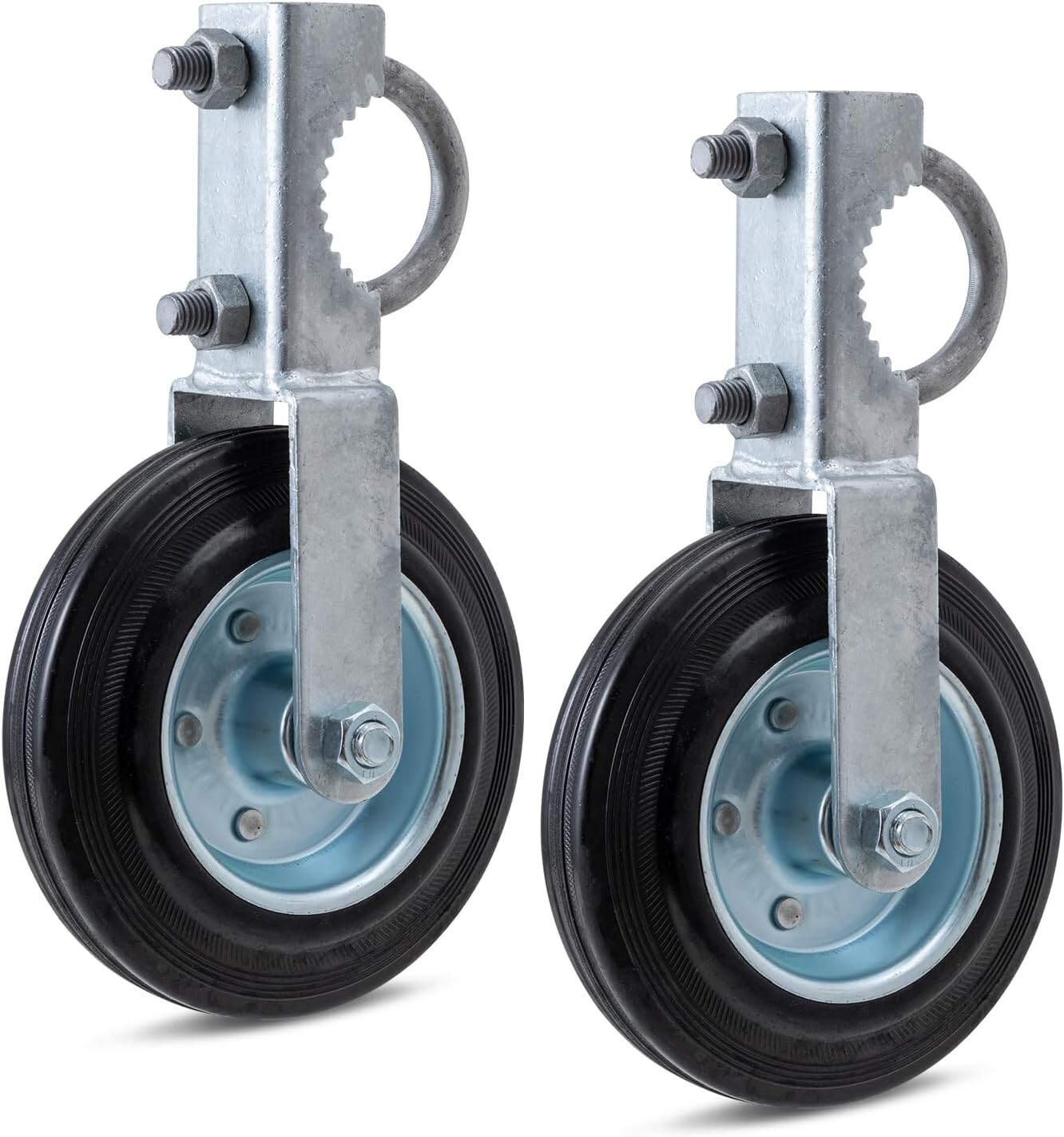6'' Heavy Duty Gate Wheel: Chain Fence Gate Support Wheel with Solid Rubber