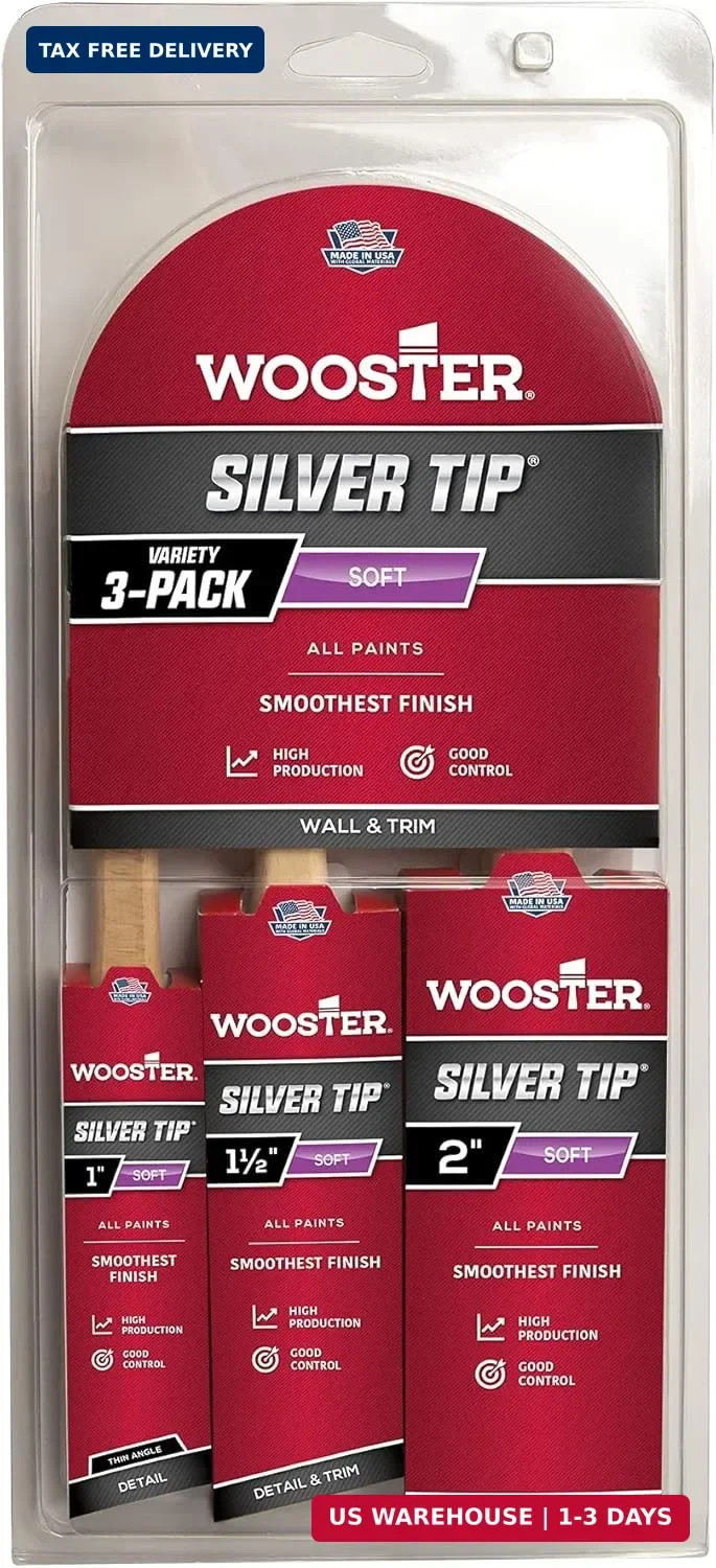 Wooster Brush 5229 Silver Tip Variety 3 Pack