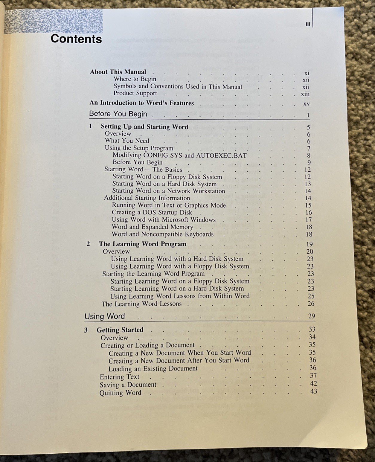 Microsoft Word Processing Version 5.0 1989 Using Microsoft Word manual