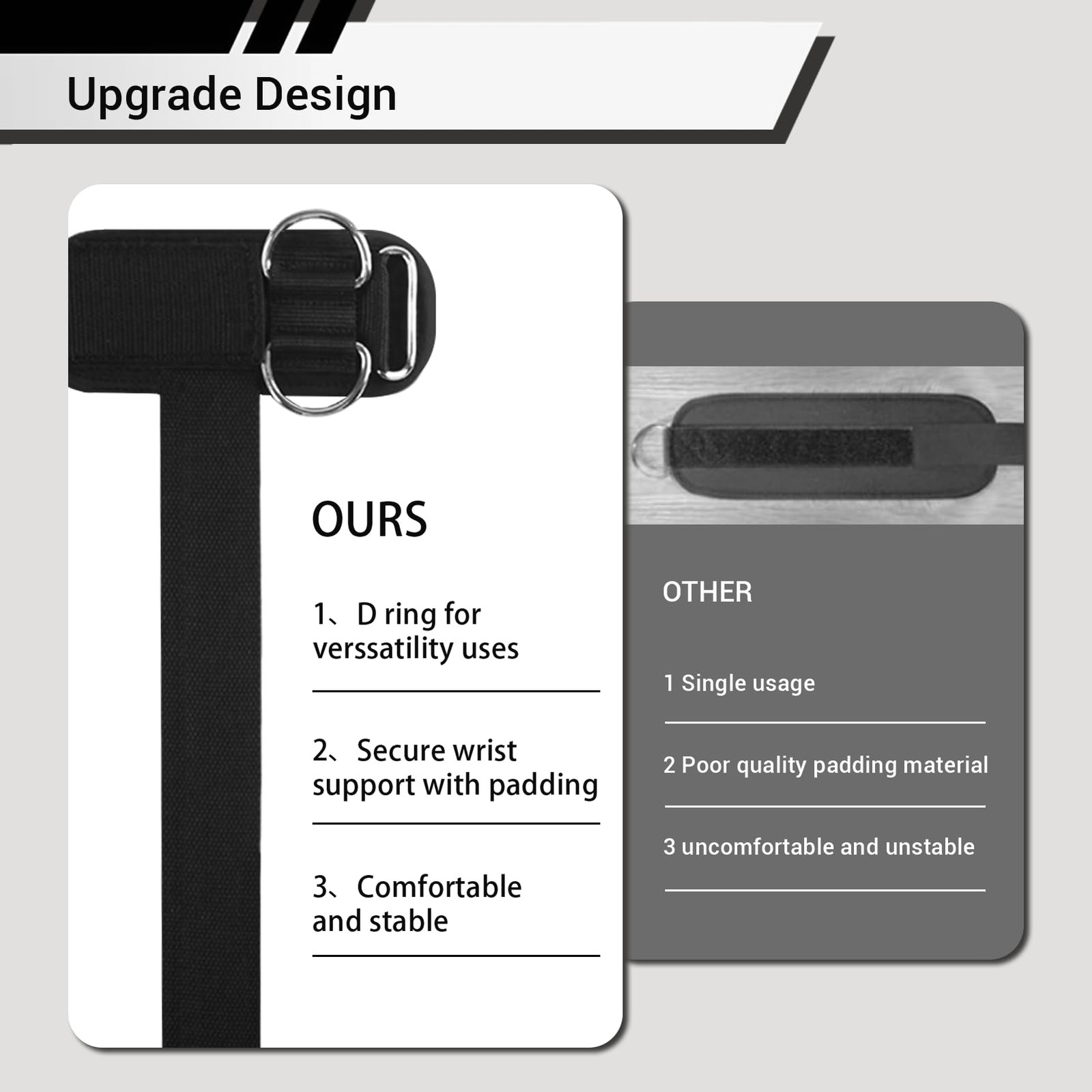 Weight Lifting Straps With Cuffed D Ring, Wrist Support, Heavy Duty Thick Com...