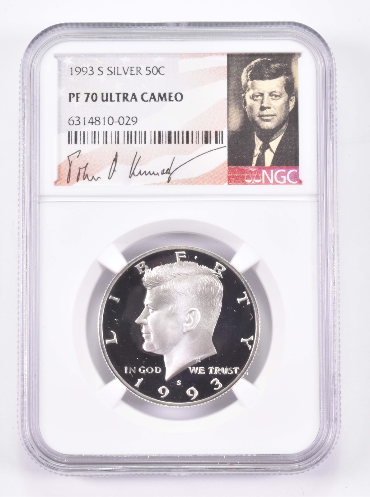 1993-S Kennedy Half Dollar Silver PF70 UCam NGC Special Label