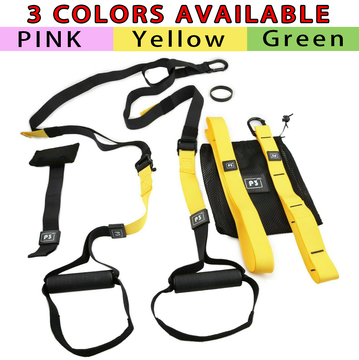 Suspension Straps Trainer Hanging Belt Resistance Pull Rope Home Gym Workout Set