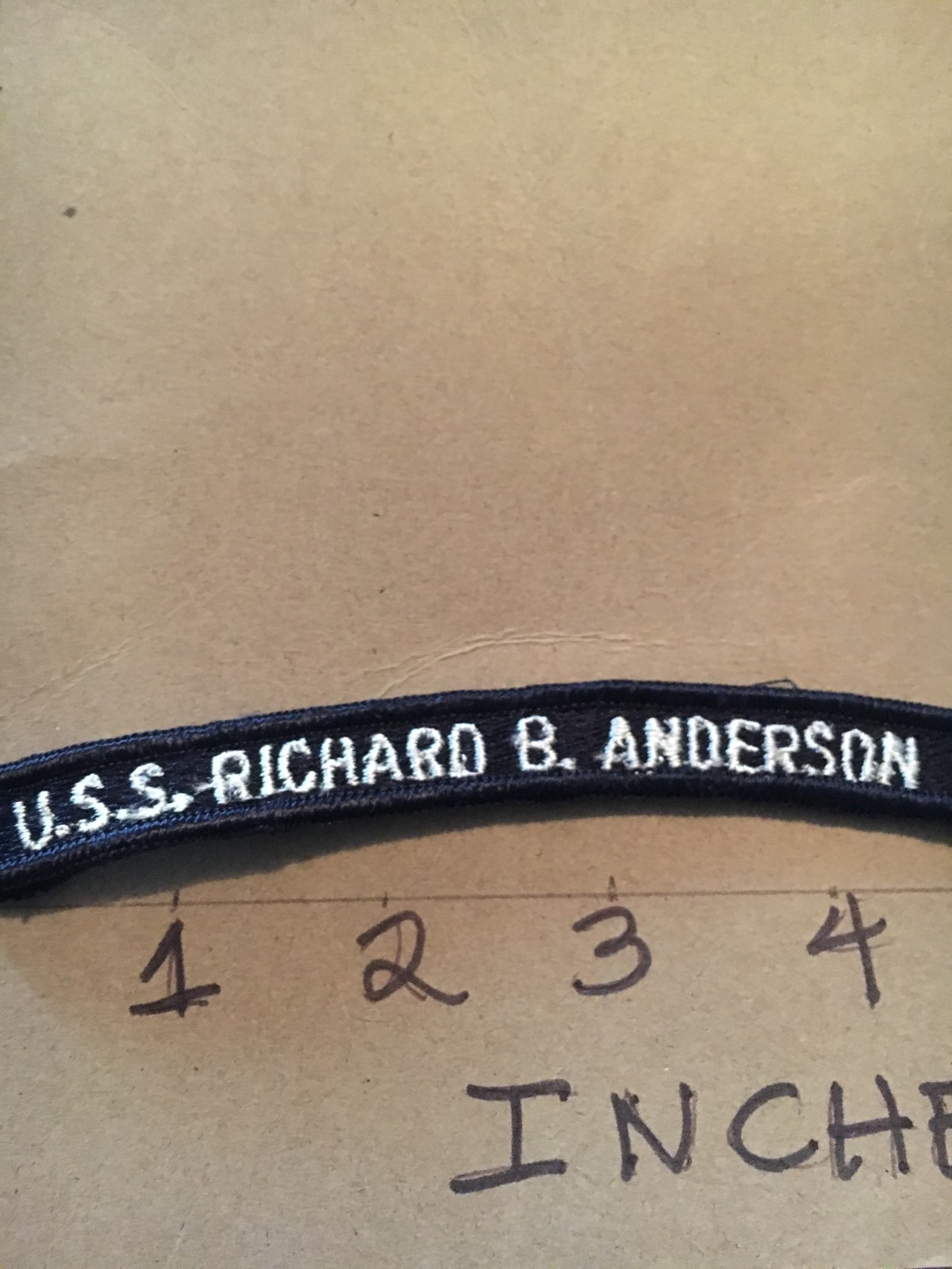 US NAVY SHOULDER STRIP TAB *** rocker *** Patch USS Richard B. Anderson