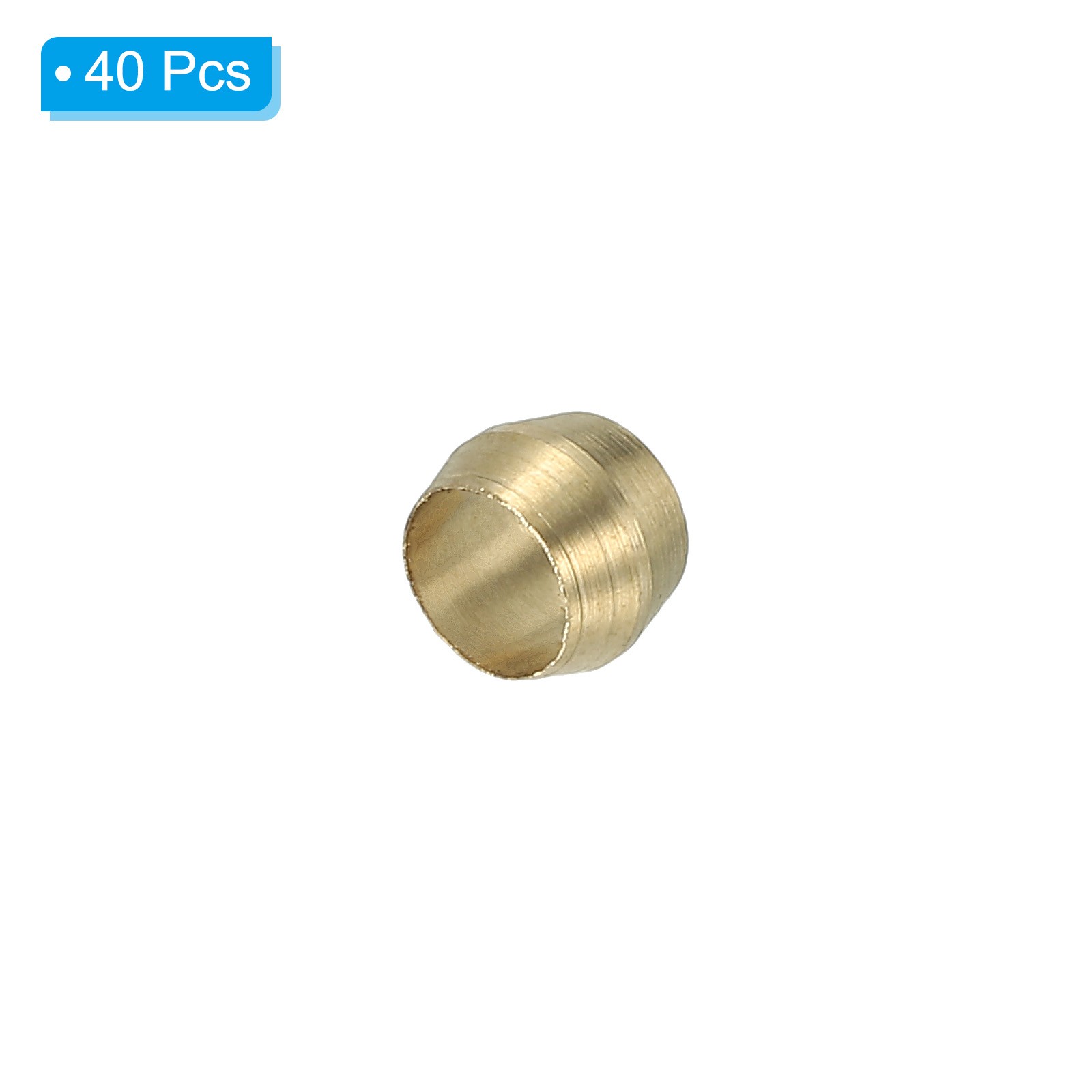 40 Pcs 4mm ID Brass Compression Sleeve Ferrules Brass Compression Fittings