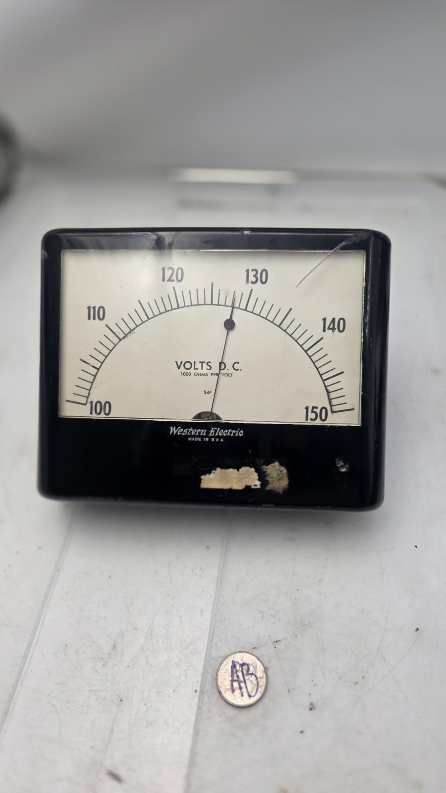 vintage voltmeter VOLTS D. C. 1000 OHMS PER VOLT Western Electric