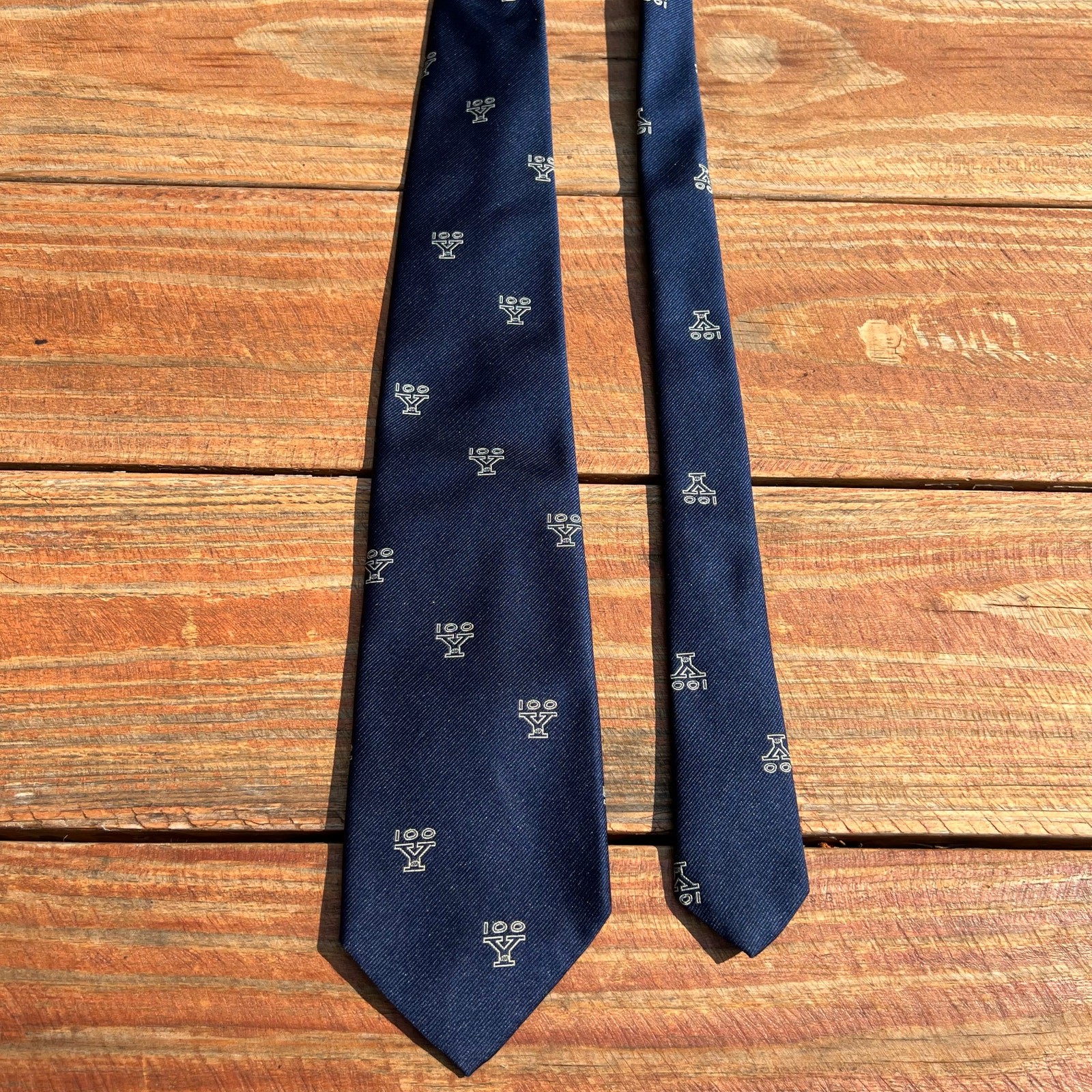 Vintage Yale Football 100th Anniversary Silk Tie 1972 Navy Centennial Yale Tie