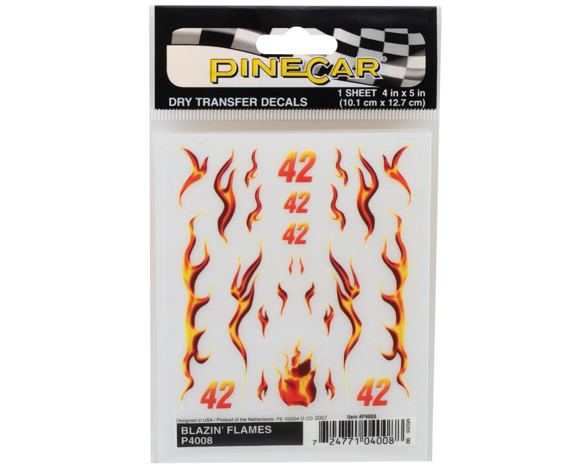 PineCar Blazin' Flames Dry Transfer Decals [PINP4008]