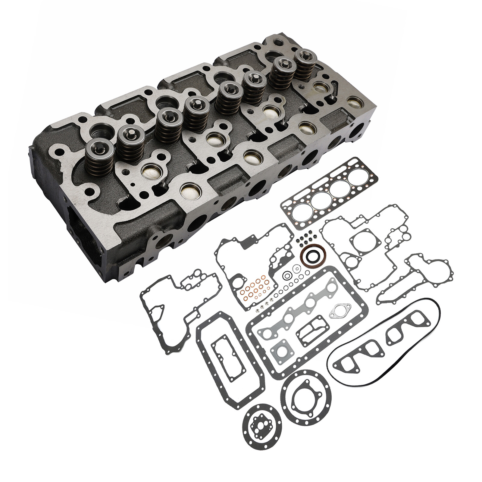 Complete Cylinder Head With Valve Spring & Gasket Kit For Kubota V1902 Engine E4