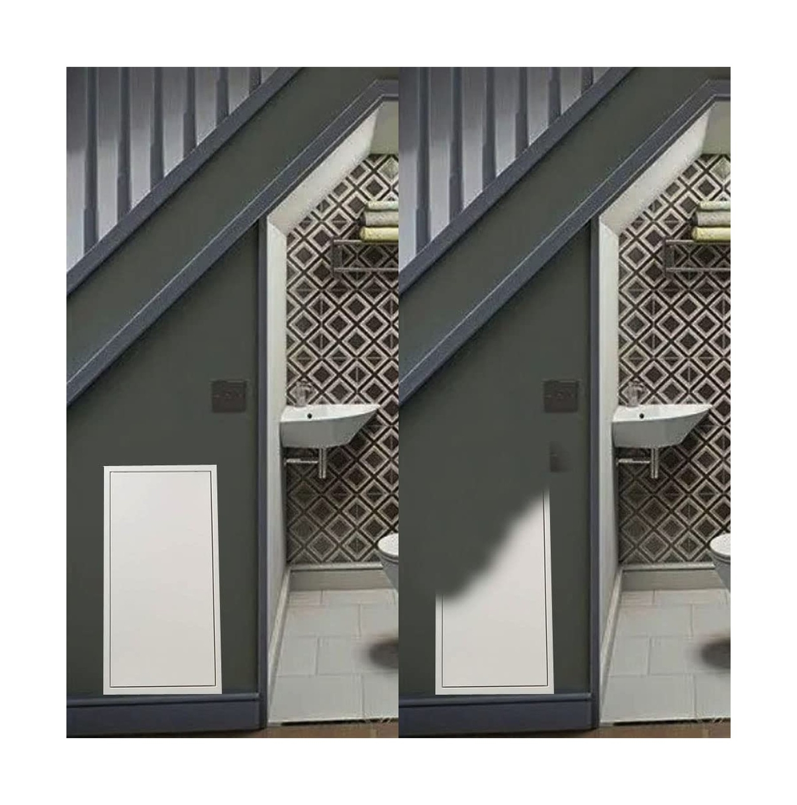 Thicken 1.2mm Metal Access Panel 14" x 29" Spring Lock No Key Needed Strong S...