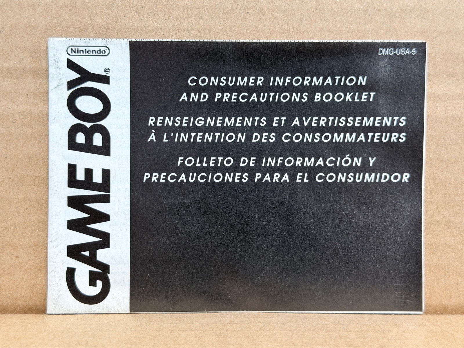 DMG-USA-5 Nintendo Game Boy Cunsumer Information & Precautions Used Manual