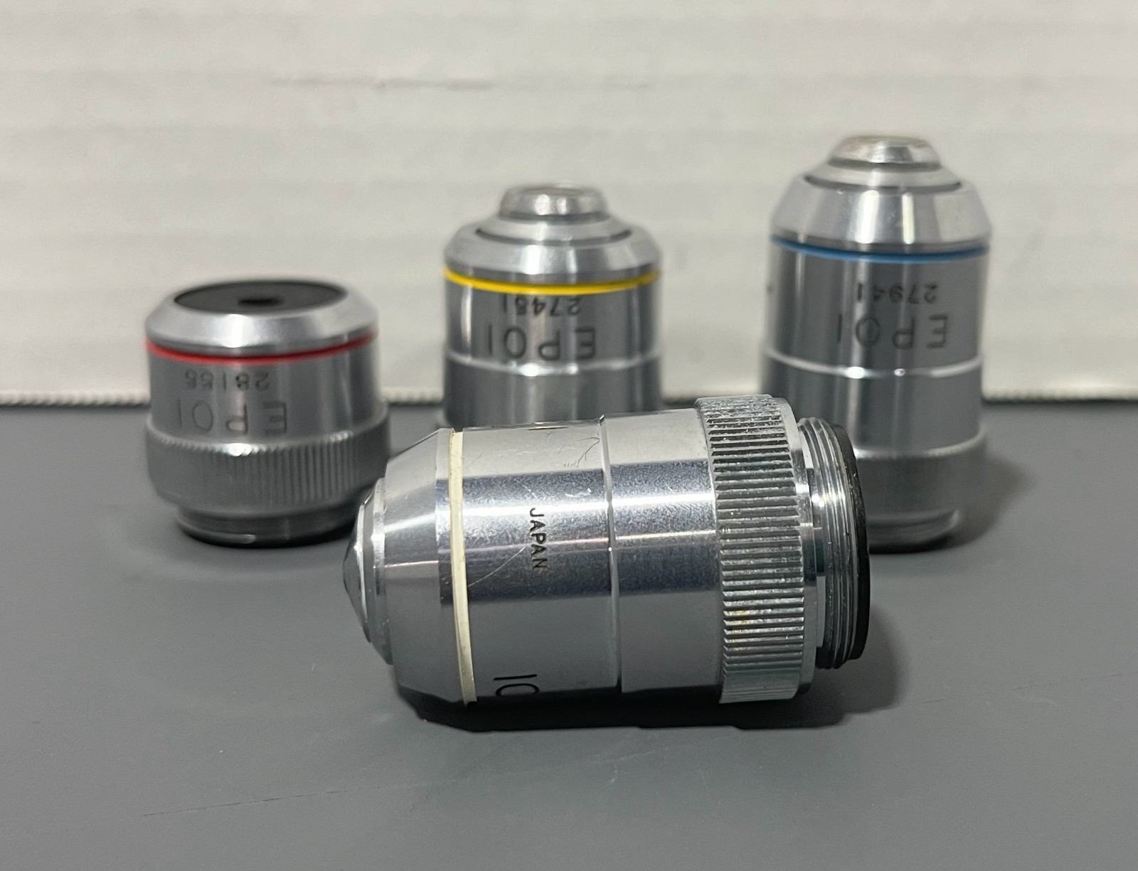 Mixed Lot of EPOI 4/0.13 10/0.25 40/0.65 OiL 100/1.25 Microscope Objectives