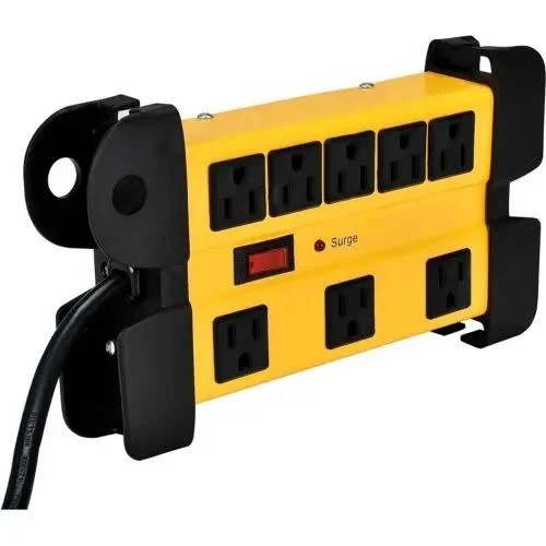 Industrial Safety Surge Protected Power Strip 8 Outlets 15A 1200 Joules 6' Cord
