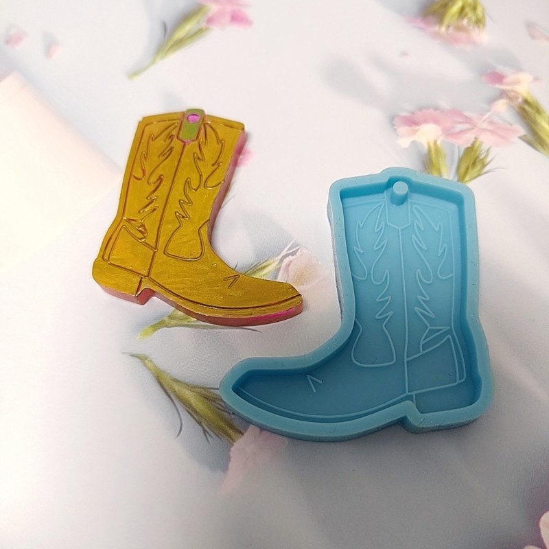 Cowboy Boot Shape Keychain Mold Epoxy Crystal Silicone Mold Customized Mold