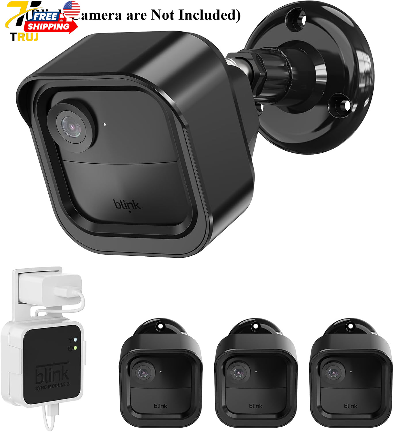 Blink Outdoor 4 Camera Mount Set with Housing & Outlet Mount 3 Pack Adjustable