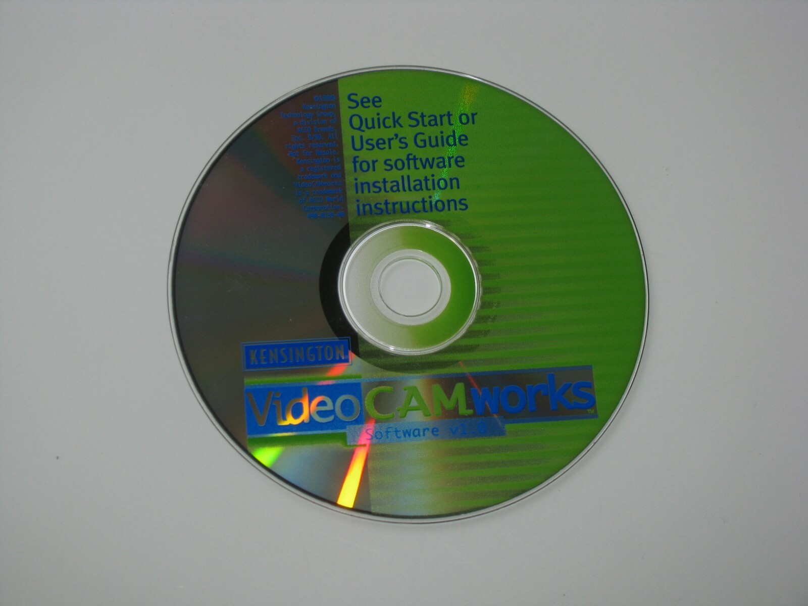 ACCO Kensington Video CAMworks Software Version 1.0 PC Computer Web Camera Disk