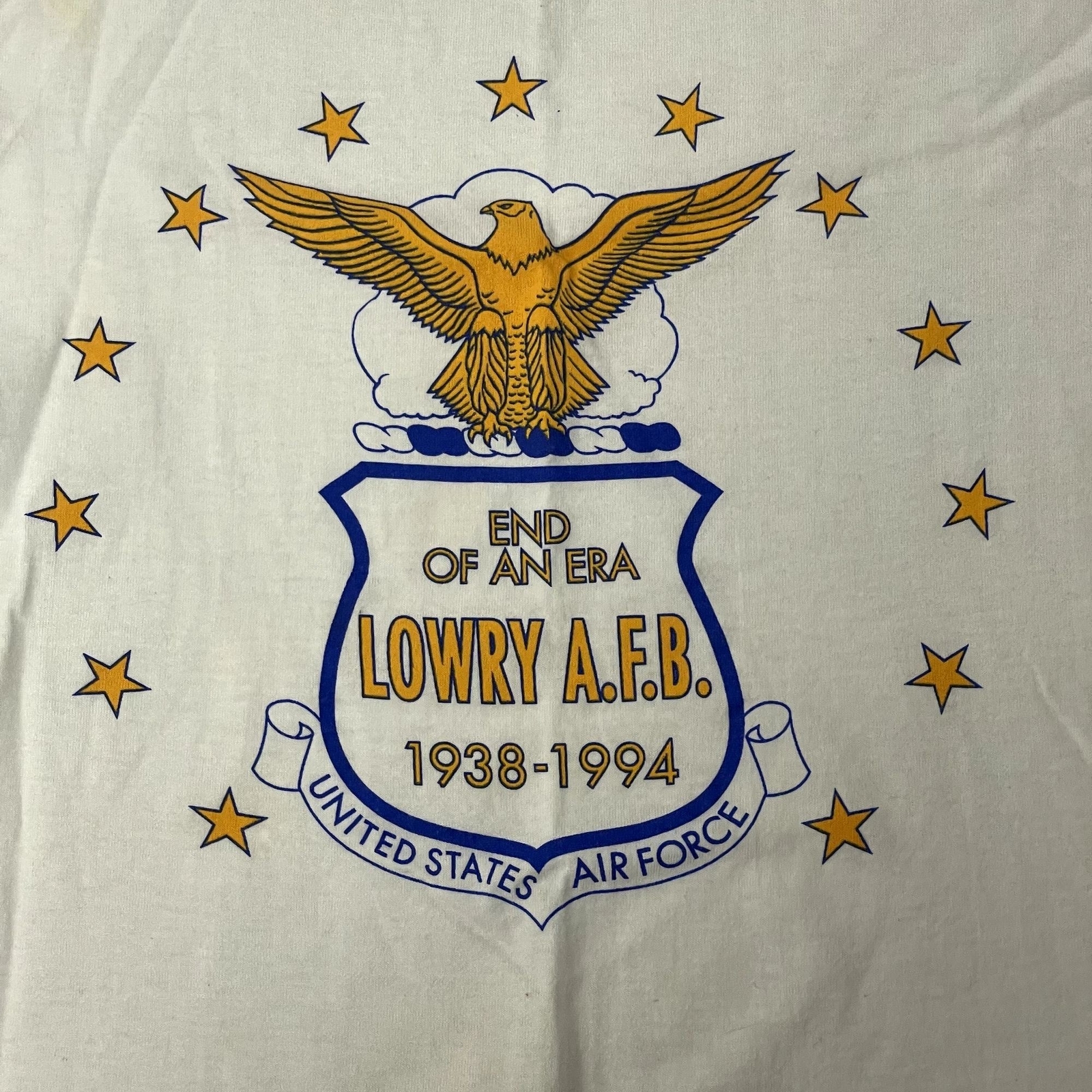 Vtg 90’s End of an Era LOWRY AFB 1938-1994 US AIR FORCE Military 50/50 T Shirt L