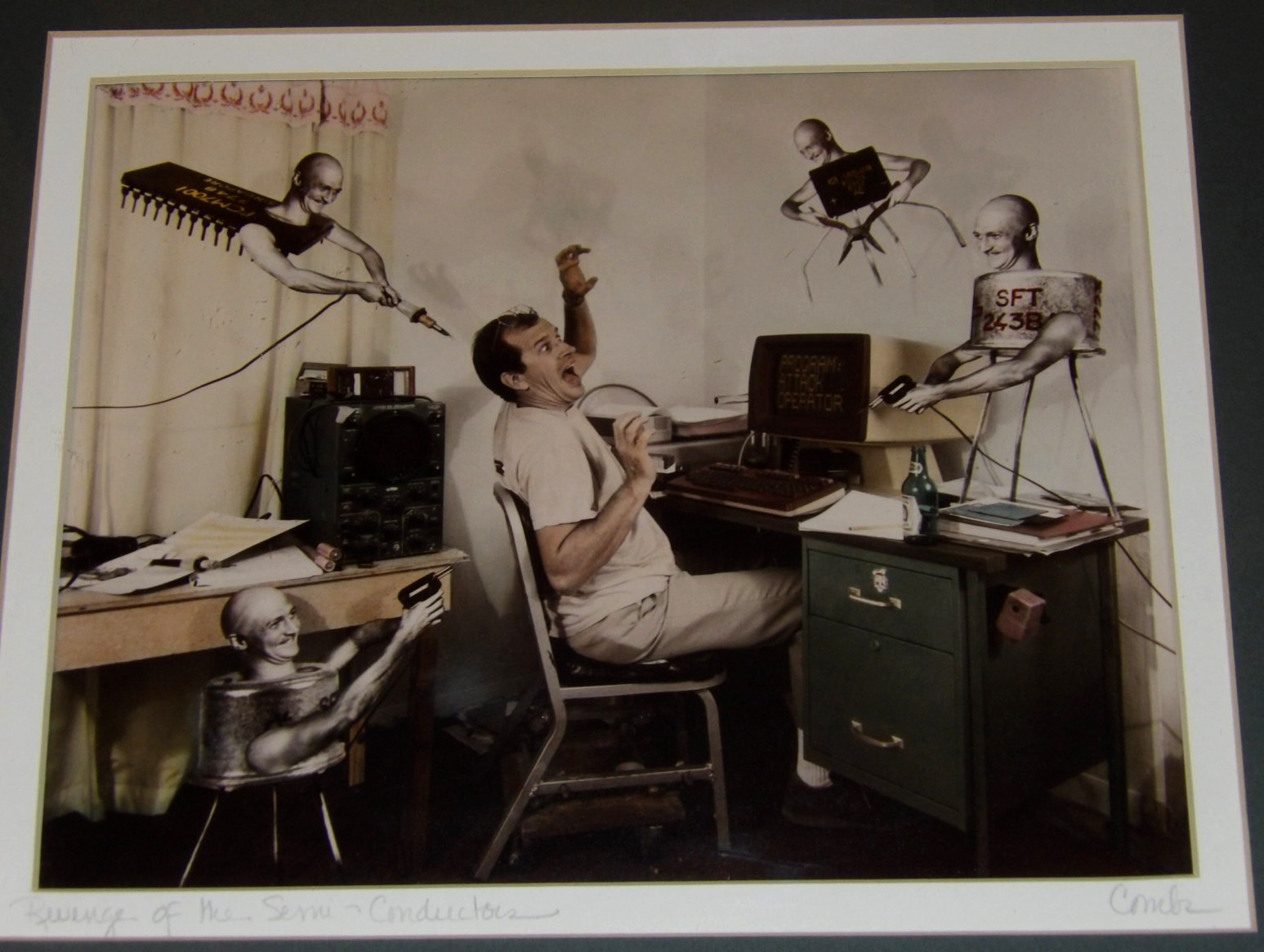 VTG 'REVENGE OF THE SEMI-CONDUCTORS' ENGINEER'S NIGHTMARE PHOTO! SIGNED! FRAMED!