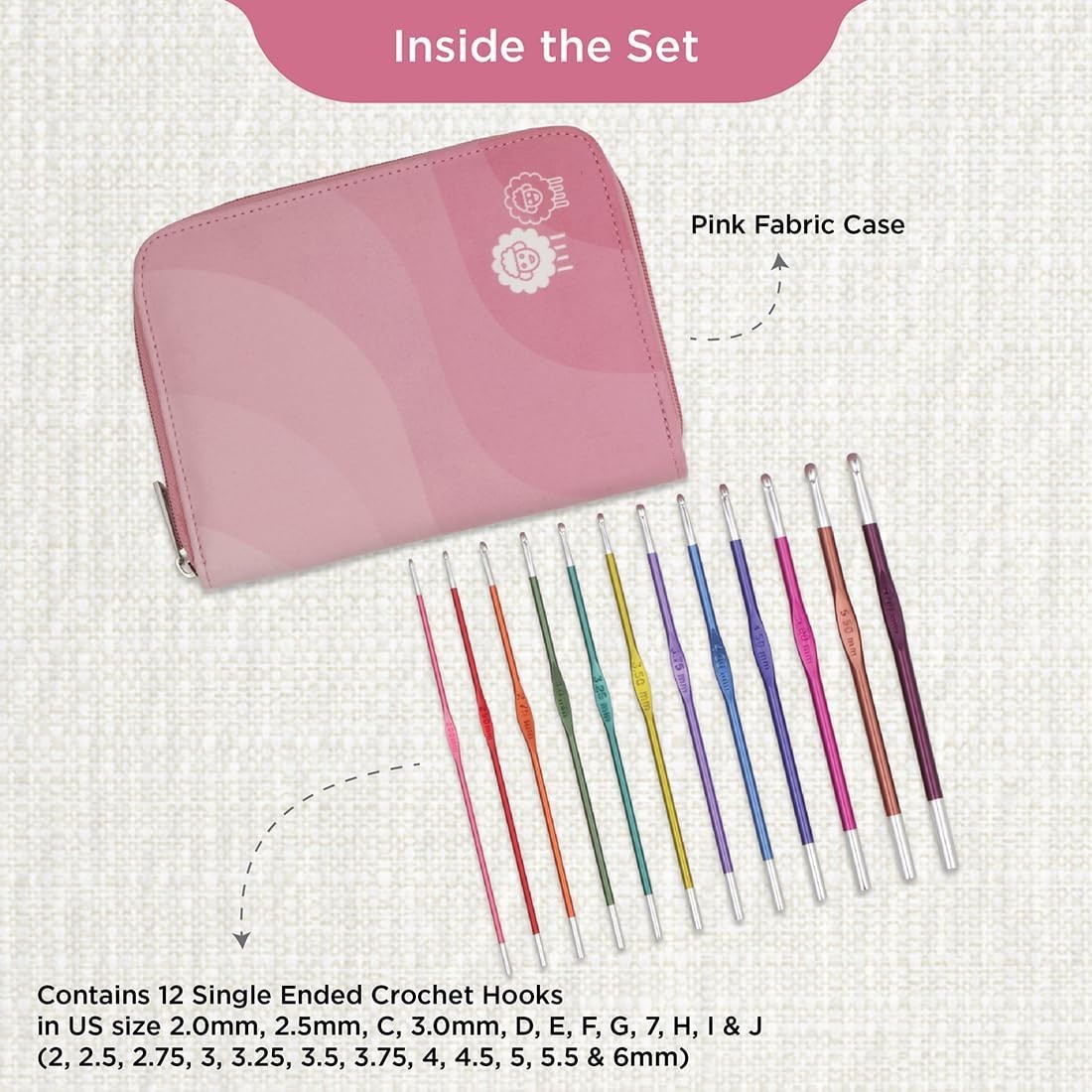 KnitPro Zing Grande Single-Ended Crochet Hook Set