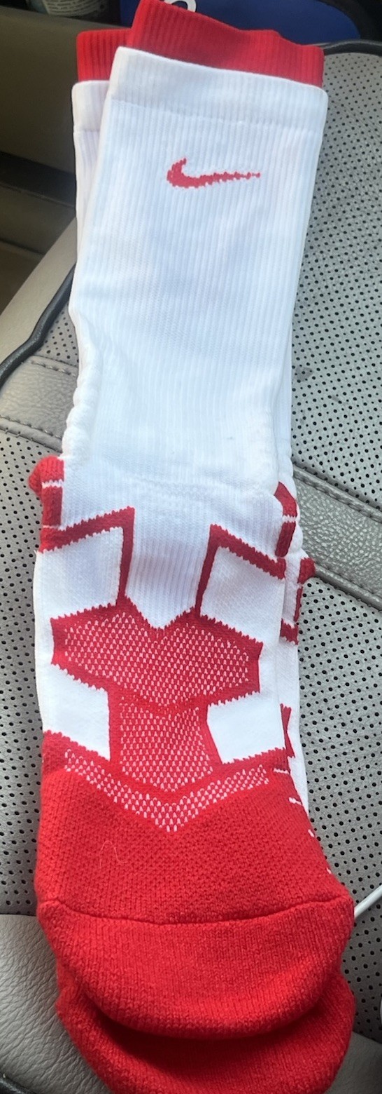 NIKE Vapor ELITE Football Crew Socks PSX311-189 L  White Red Sz L PADDED