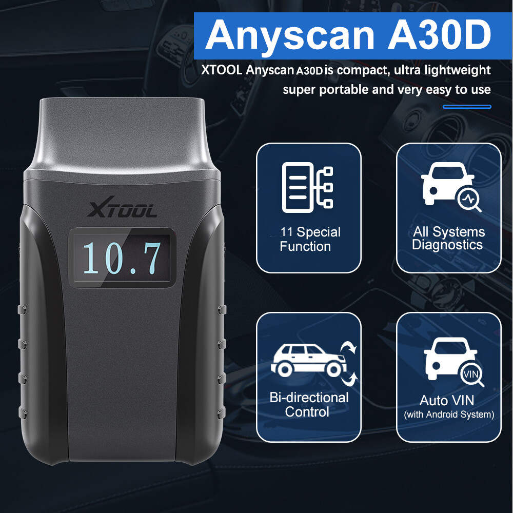 XTOOL A30D OBD2 Scanner All System Bidirectional Diagnostic Scan Tool 14+ Resets