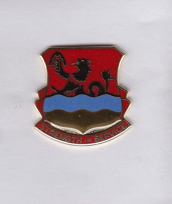 US Army 724th Support Bn Quartermaster QM Supply crest DUI badge G-23