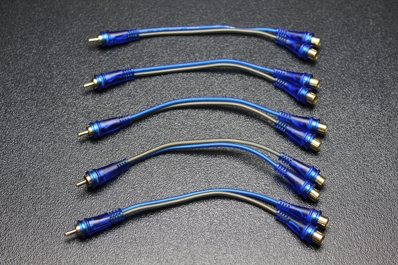 5 PCS RCA WIRE BLUE GRAY Y SPLITTER 2 FEMALE 1 MALE CAR HOME AUDIO BLS