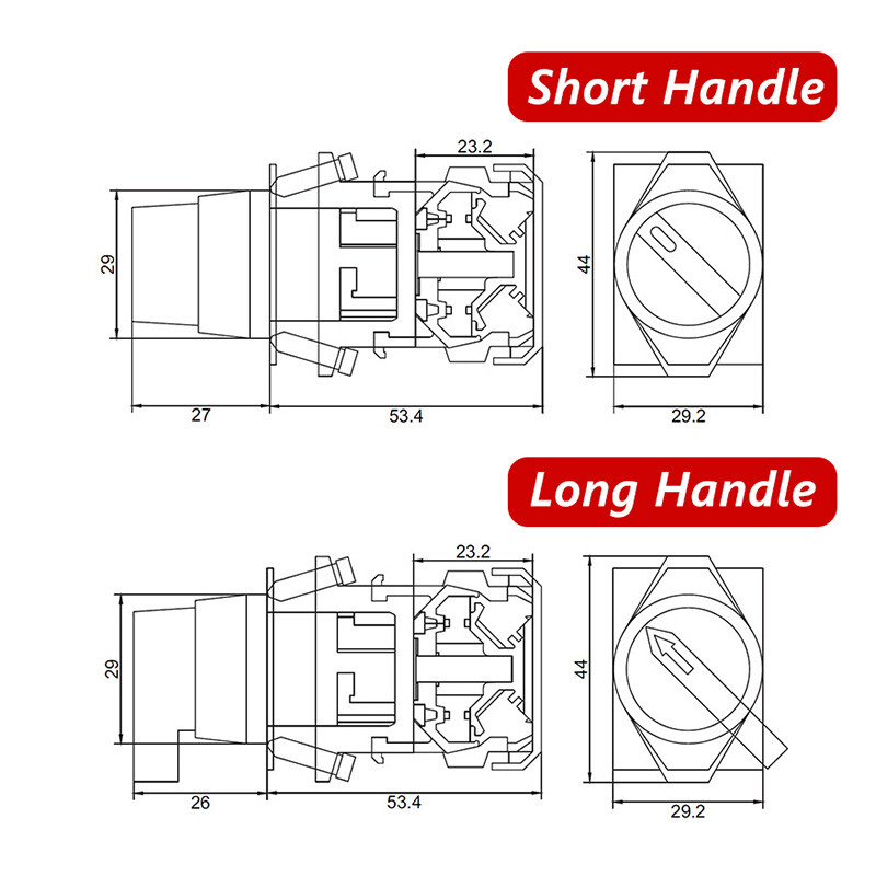 22mm Rotary Switches Selector Switch Latching Momentary 2/3 Position ON OFF