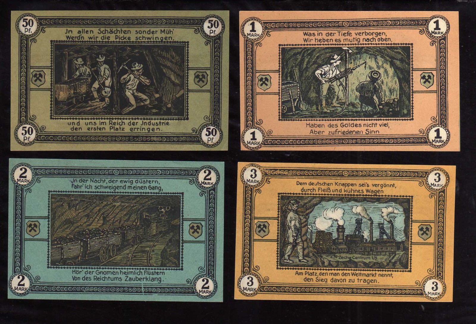 WATTENSCHEID - GERMANY NOTGELD  -  50 PFENNIG,  1, 2, 3 MARK