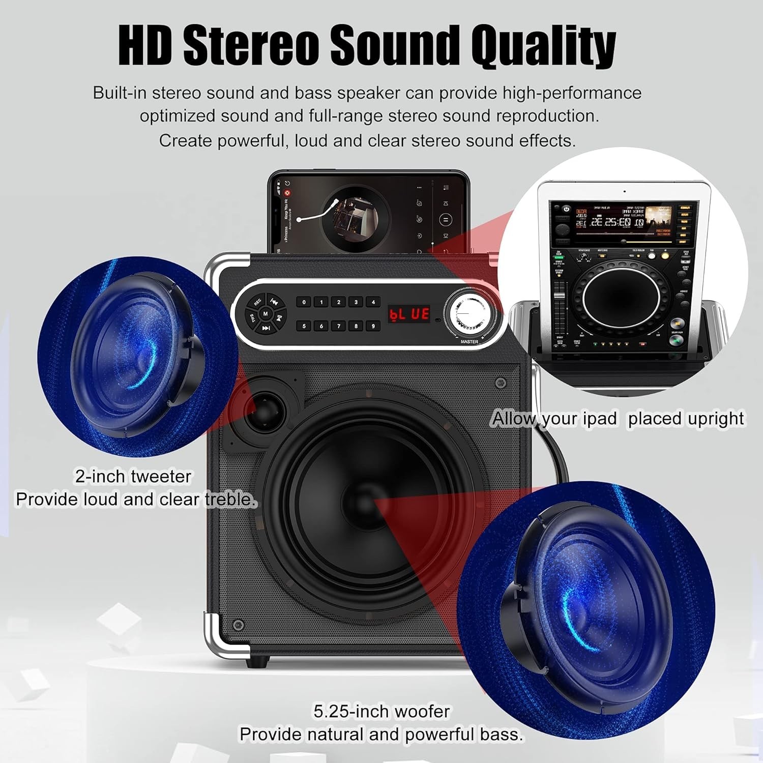 Multi-Function Karaoke Machine with Built-in Subwoofer - Perfect for Any Event
