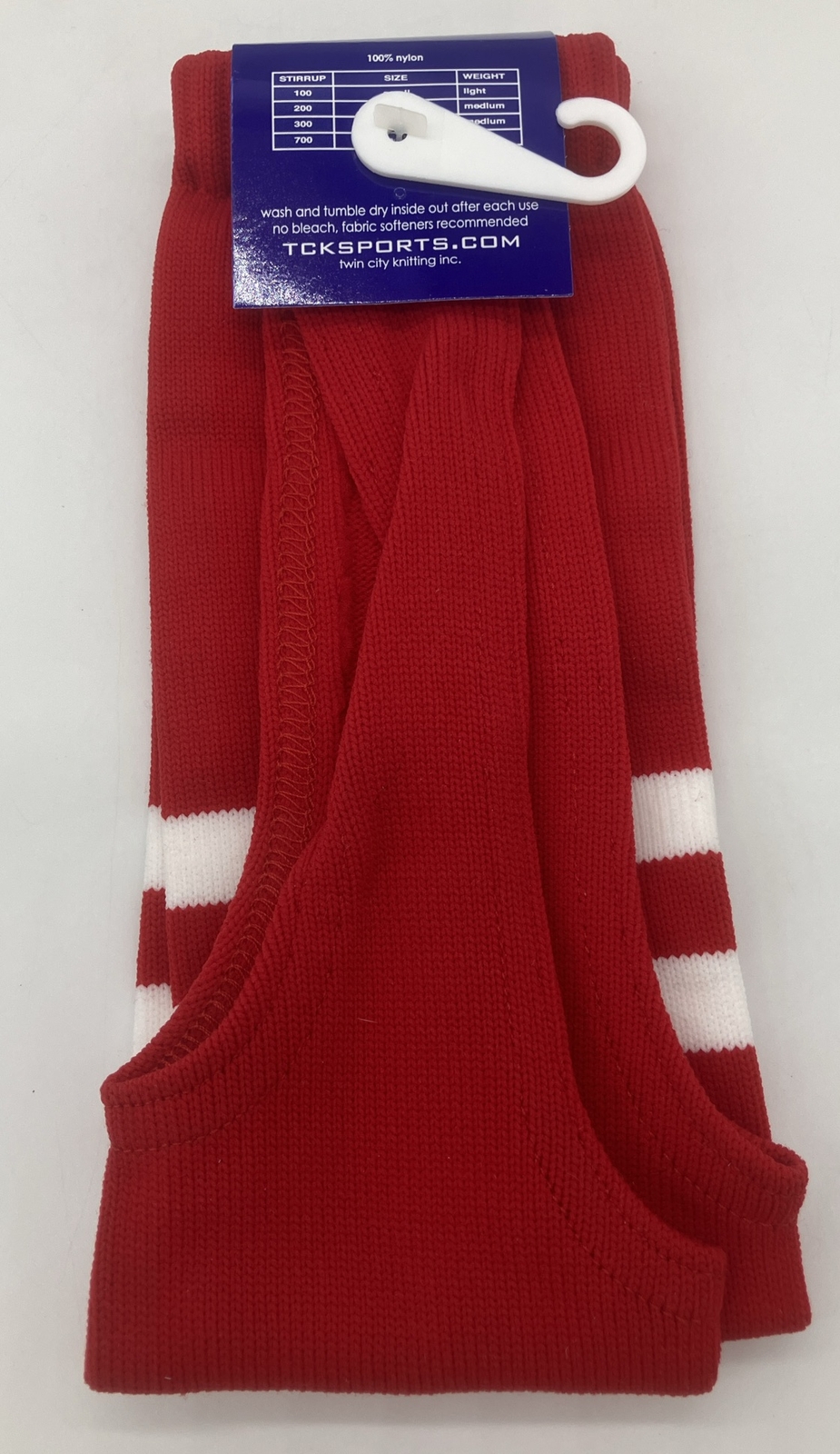 NEW TCK Baseball Stirrup Socks Nylon Medium #200 Red W/ White Stripes USA NWT
