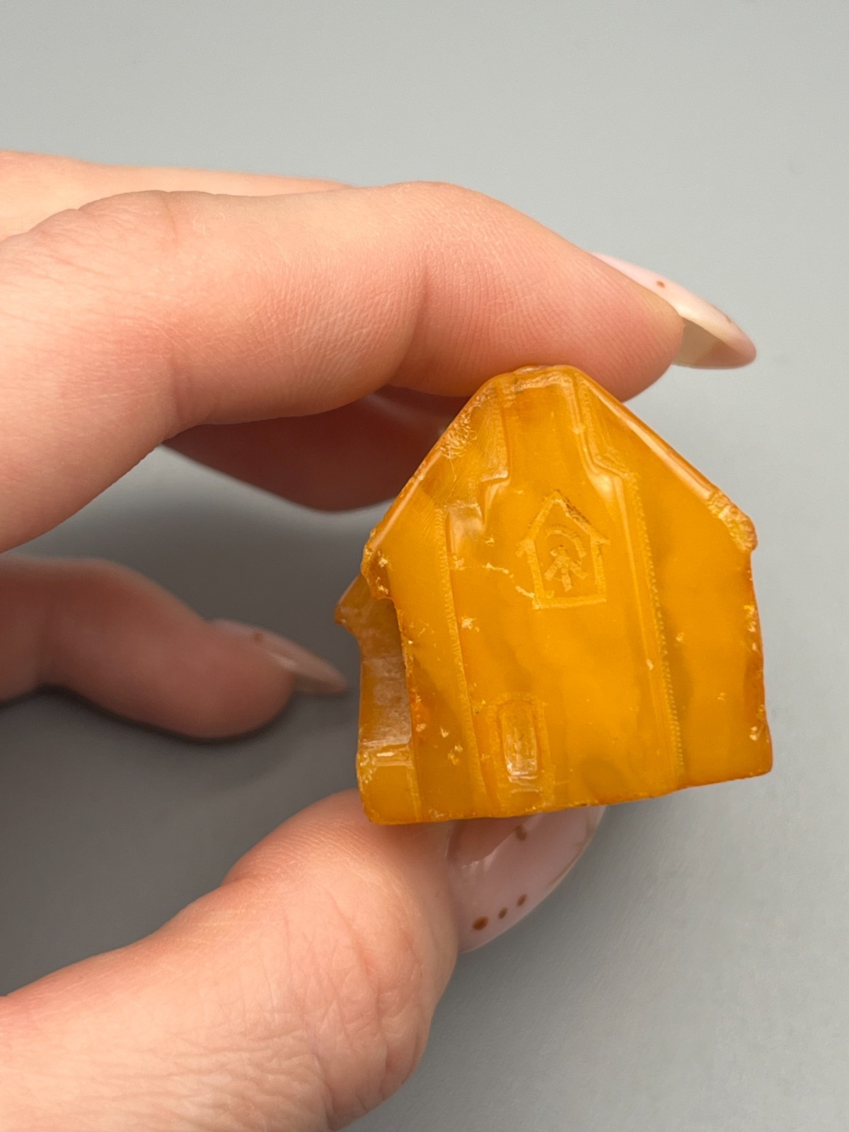 Vintage Butterscotch Amber House Figure