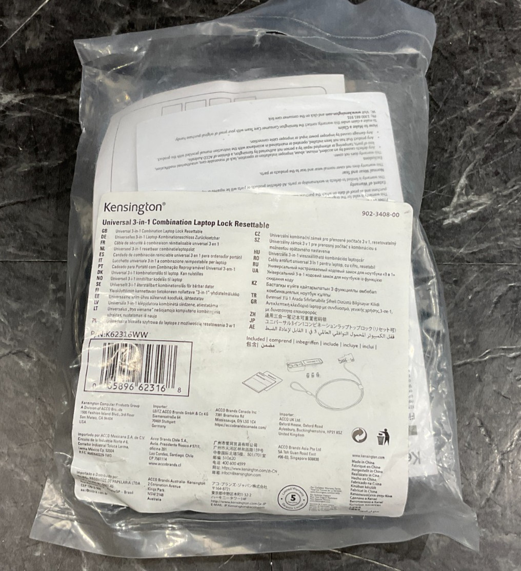 Kensington Combination Laptop Lock K62316WW ✅❤️️✅❤️️ BRAND NEW!!!! ✅❤️️✅❤️️