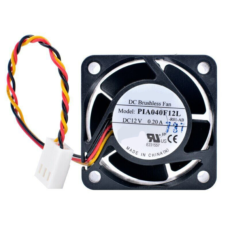 PIA040F12L 4cm 40mm fan 4020 DC12V 0.20A 3 lines dual ball bearing cooling fan