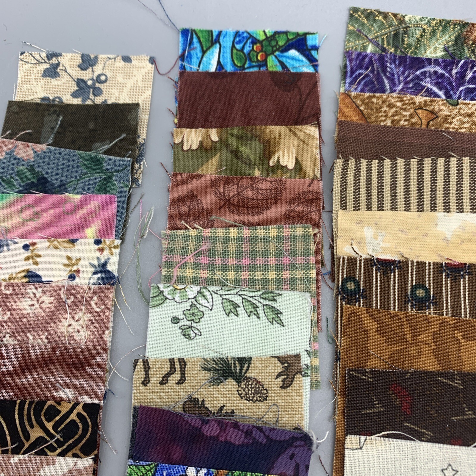 Lot of 100  1.75”  To 2” Fabric Squares For Quilting/Crafts, Novelty  & Artistic