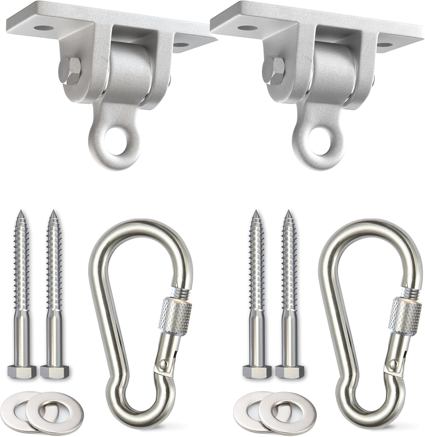 Durable Swing Set Hangers - 2 Pack with Locking Snap Hooks for Indoors/Outdoors