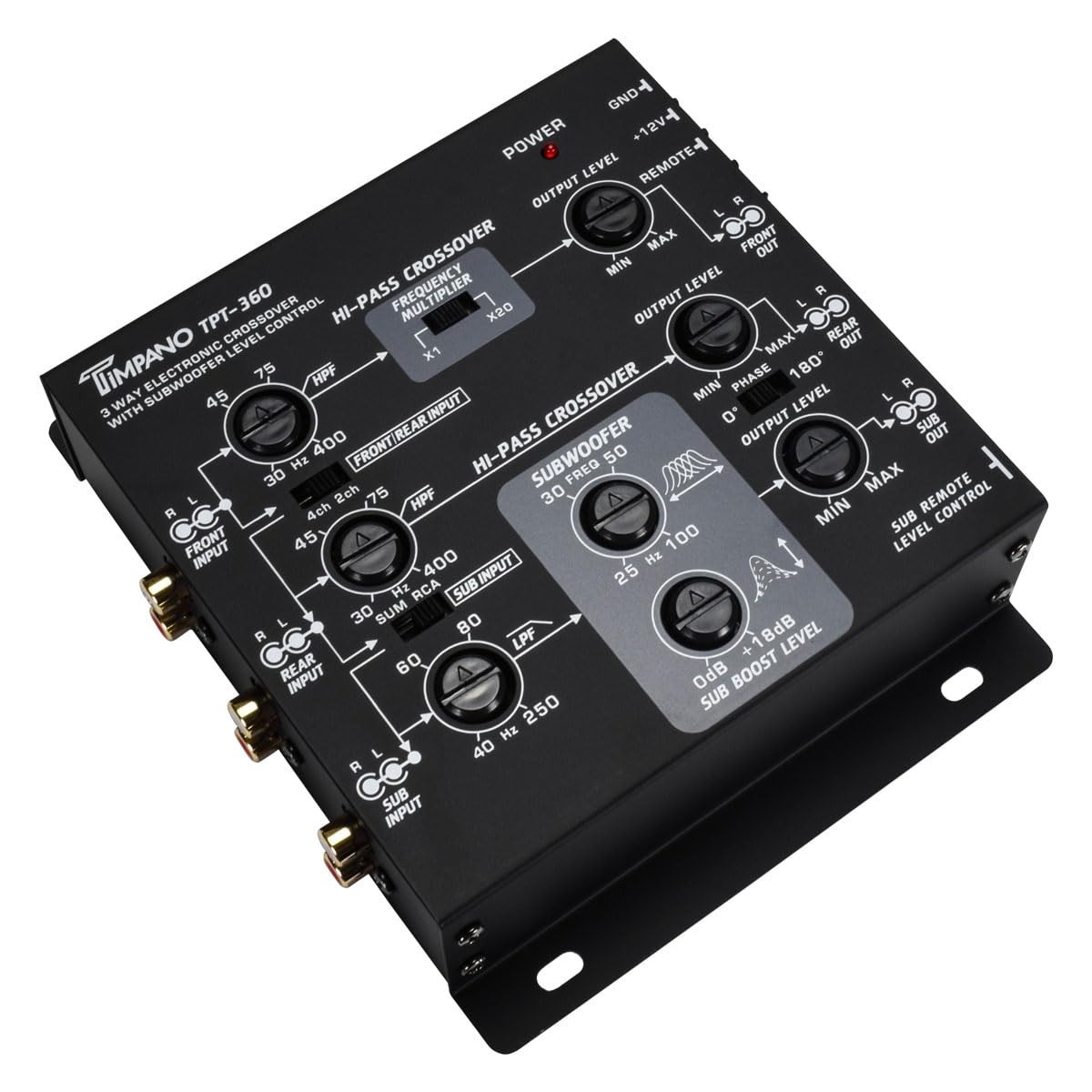 3-Way Electronic Crossover Subwoofer Control//-~