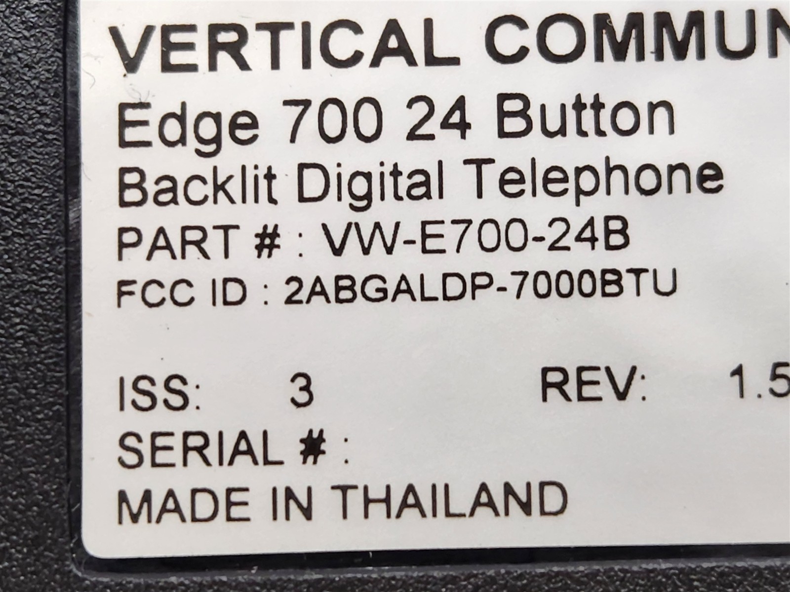 ⭐️⭐️⭐️⭐️⭐UNTESTED Vertical VW-E700-24B Edge 24 Button Speaker Display Phone Base