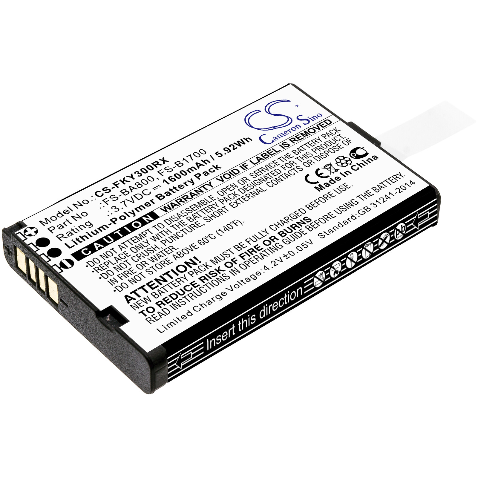 Battery for Flysky FA605,FS-GT2B,FS-GT3B,FS-GT3C,FS-i10,FS-iT4,FS-iT4S,FS-B1700