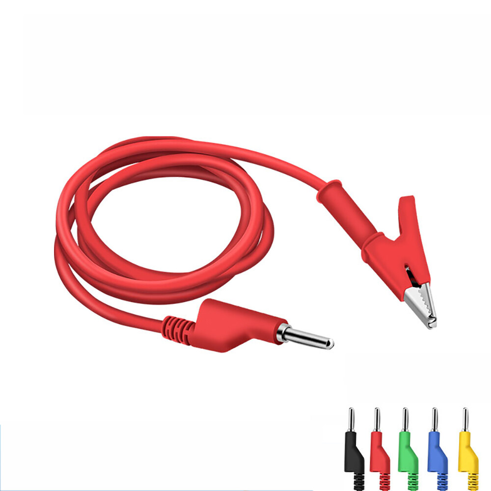 4mm Stackable Banana Plug to Crocodile Alligator Clip Test Leads 1M Cable 15A