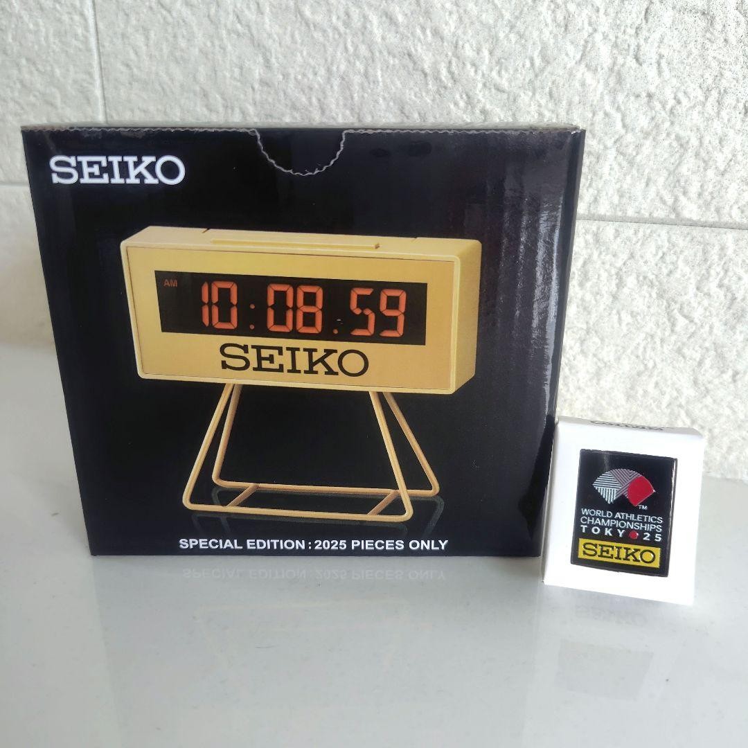 Seiko SQ823G Watch Digital Timer World Athletics 2025 Gold Limited Edition
