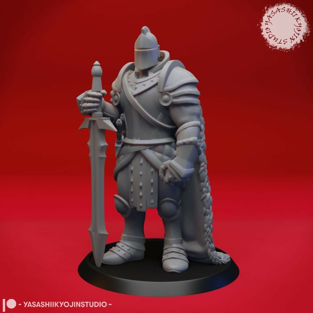 Armoured Knight - Yasashii - Dungeons and Dragons 32mm Fantasy D&D Roleplay NPC