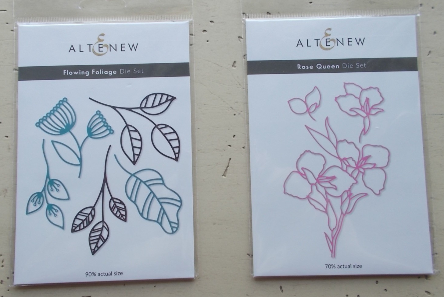 Lot 2 Altenew Flowing Foliage & Rose Queen Flower Die Sets 2021 New