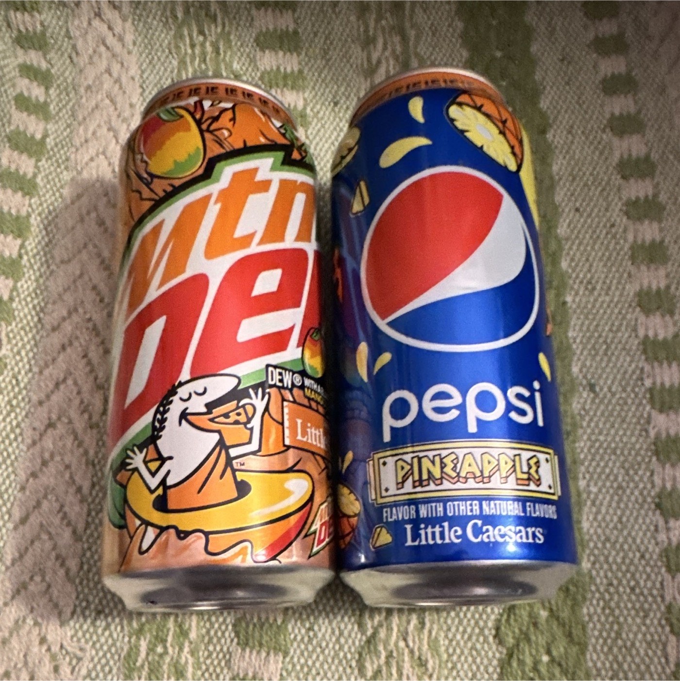 Mountain Dew Mango Rush & Pepsi Pineapple 16 oz Pull Tab Cans (2)