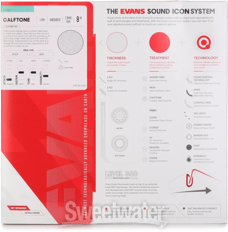 Evans Calftone Drumhead - 8"