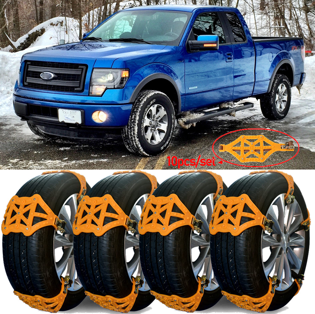 10pcs Car Snow Tire Chains Mud Anti-Skid Emergency For Ford F-150 F-250 F350